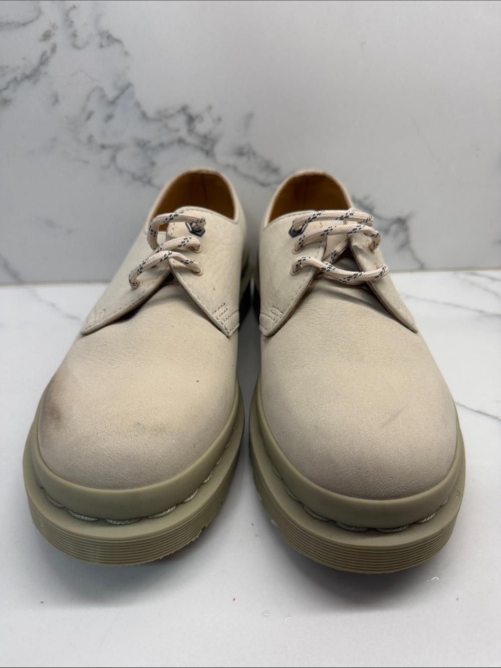 Dr. Martens Cream Lace-Up Derby Shoes